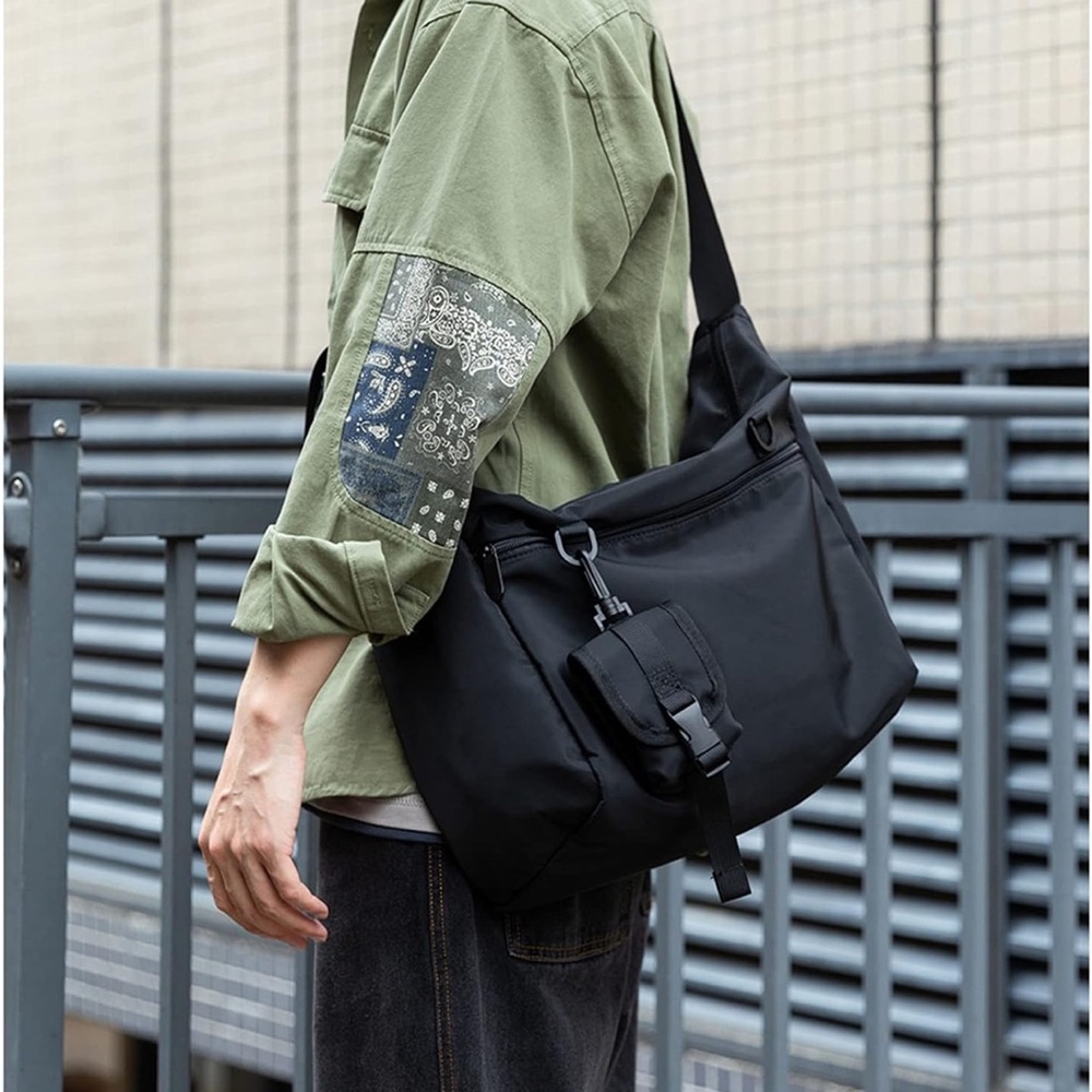 Caraa Studio 2 mini crossbody Men's Bag, black nylon - Picture 2 of 7